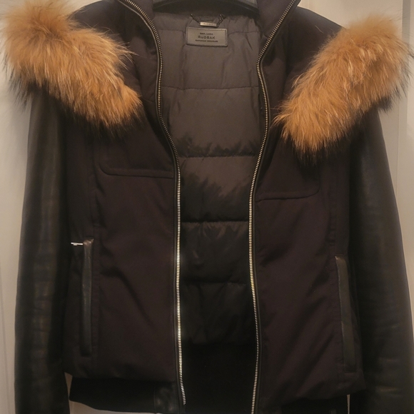 Rudsak down, leather bomber jacket - Picture 2 of 9